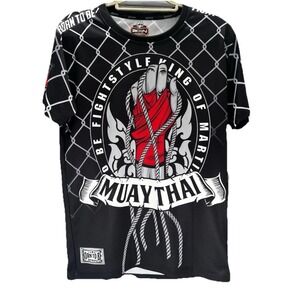 BORN Born to be Muay Thai Quick-Dry T-Shirt Black Adult Unisex Size L
